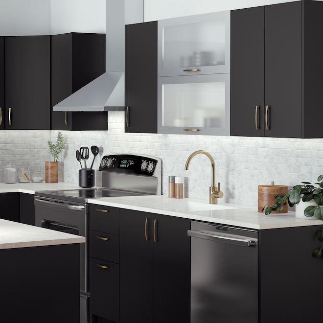 Armoire de cuisine Eklipse, module inférieur, collection Onyx, 23 15/16