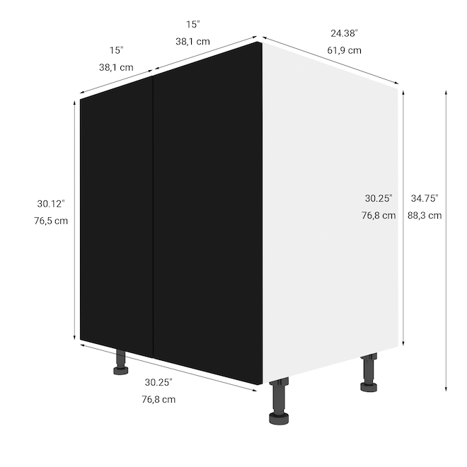 Eklipse Onyx Base Kitchen 30 1/4in x 34 3/4in Black RD