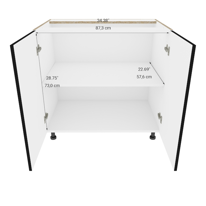 Armoire de cuisine Eklipse, module inférieur, collection Onyx, 35 7/8