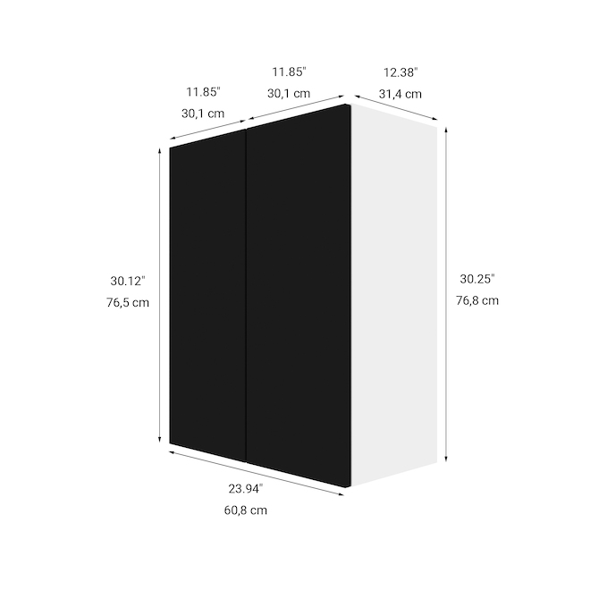 Armoire module du haut Eklipse, Onyx, 23 15/16 po x 30 1/4 po RDHG24