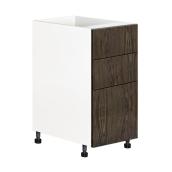 Armoire de cuisine Eklipse, module inférieur, collection Saphir, avec tiroirs, 15 1/8 po x 34 3/4 po, grain de bois