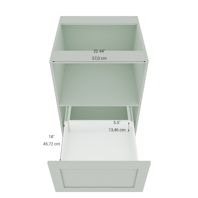 Armoire inférieure pour four à micro-ondes ELITE de LANDON&CO, 1 tiroir 24 po polymère gris