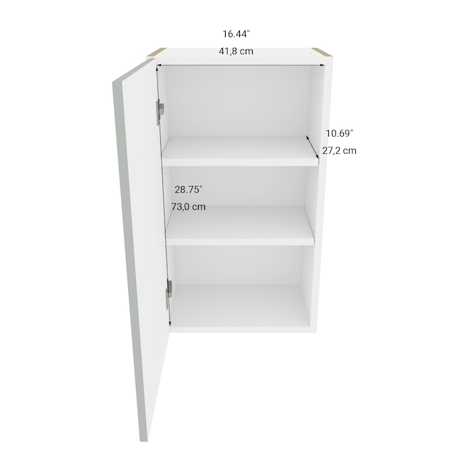 Eklipse Angelite 2-Shelf 1-Door Polymer Wall Cabinet - 30-in x 18-in RD ...