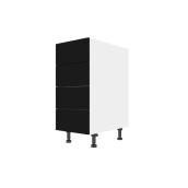 Eklipse Onyx Base Cabinet - 4 Drawers - 15-in - Polymer - Matte Black