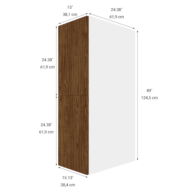 Eklipse Kitchen Wall 2Door 15in x 49in Woodgrain RD
