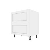 Eklipse Perle 30-in 2-Drawer Base Cabinet - Polymer - Matte White