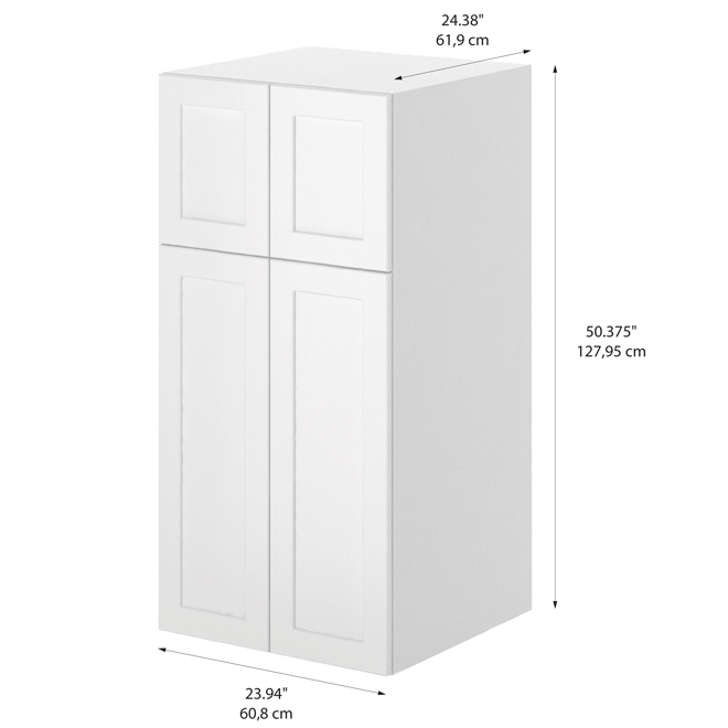 LANDON&CO ELITE 4-Doors Kitchen Wall Cabinet - 24-in x 49-in - Shaker Style - White