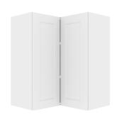 Landon & CO Perle 24-in x 30-in 2-Doors 2-Shelf Matte White Polymer Wall Corner Cabinet