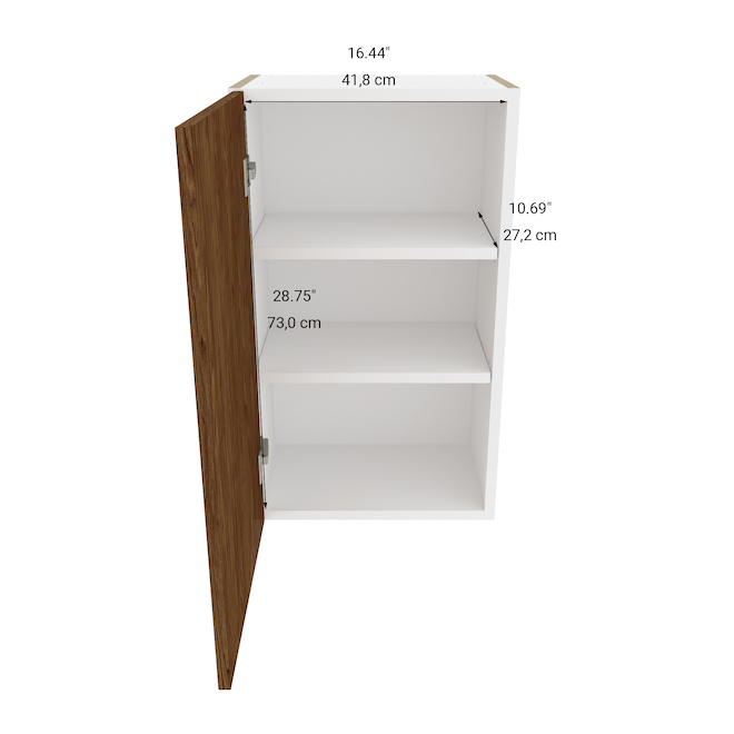 Armoire murale Eklipse d'Ebsu à 1 porte et 2 tablettes, fini laminé, 18