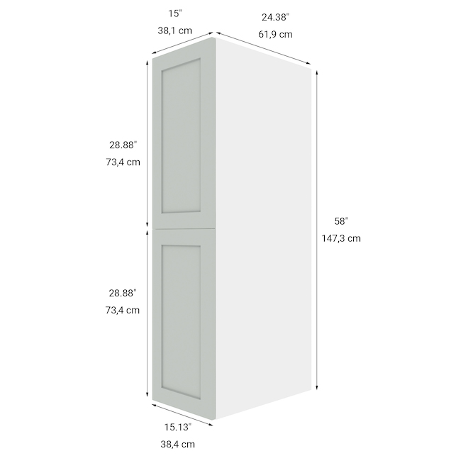 Grand module de garde-manger ELITE de LANDON&CO, 2 portes 15 po gris