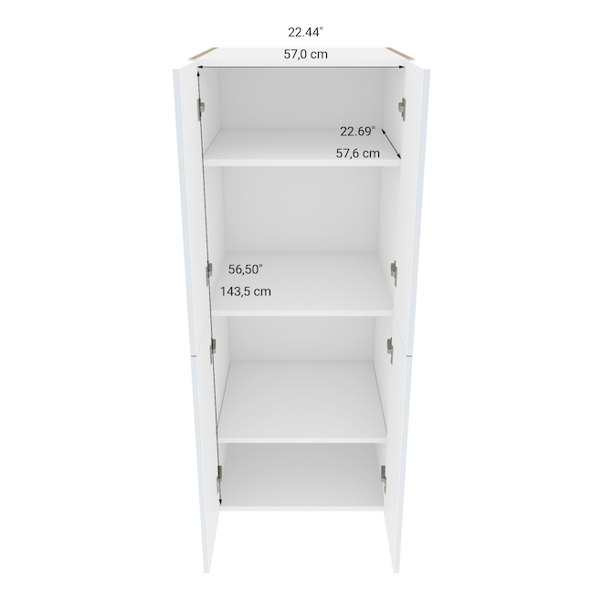 Grand Caisson Garde Manger Topaz Eklipse 4 Portes 24 Po X 58 Po Blanc