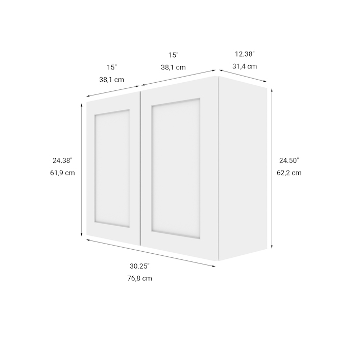 Eklipse Perle 30-in x 24-in White Melamine Medium Wall Cabinet RD-HM30 ...