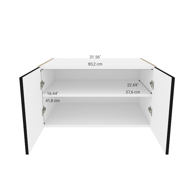 Petite armoire murale Eklipse par EBSU 33 po 2 portes, noir et blanc RD