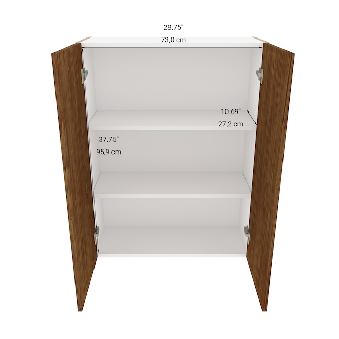 Armoire murale 2 portes Saphir Eklipse par EBSU, 30 po mélamine brun RD