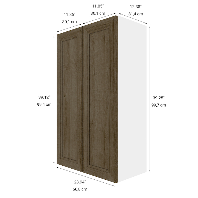 Eklipse Ruby CollectionTall Wall Cabinet 24-in x 39-in - Wood Grain