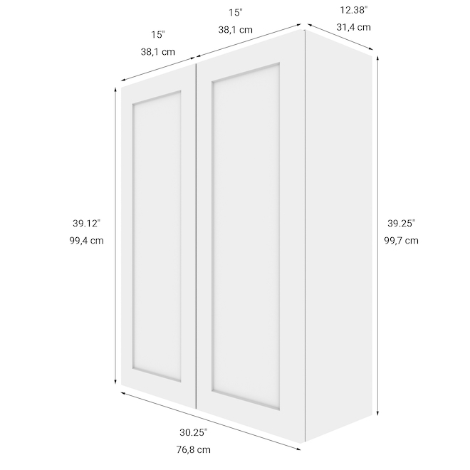 LANDON&CO ELITE Tall Wall Cabinet - 30-in x 39-in - Shaker Style ...