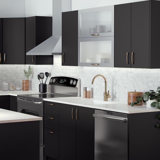 Eklipse Onyx 30.25-in x 93-in Black Melamine Tall Finishing Panel