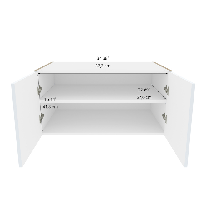 Eklipse Topaz Collection Small Cabinet 36-in x 18-in - White