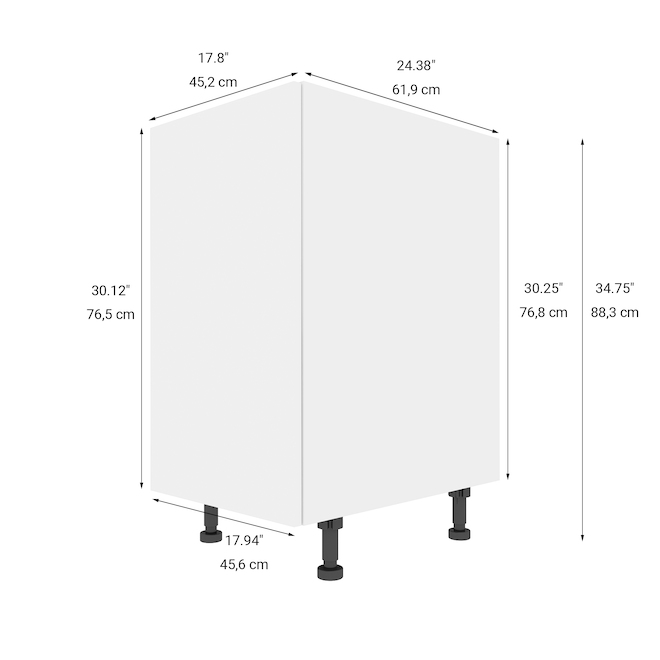 Eklipse Moonstone 18in White Melamine 1Door Base RDB18BL RONA
