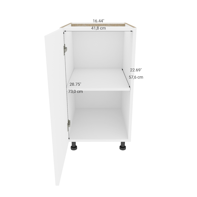 Eklipse Moonstone 18in White Melamine 1Door Base RDB18BL RONA