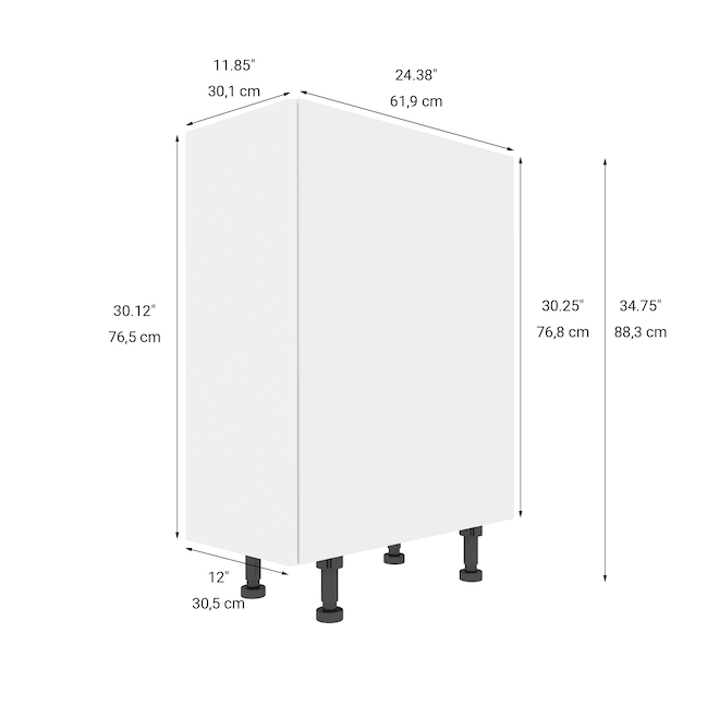 Eklipse Moonstone 12in White Melamine 1Door Base RDB12BL RONA