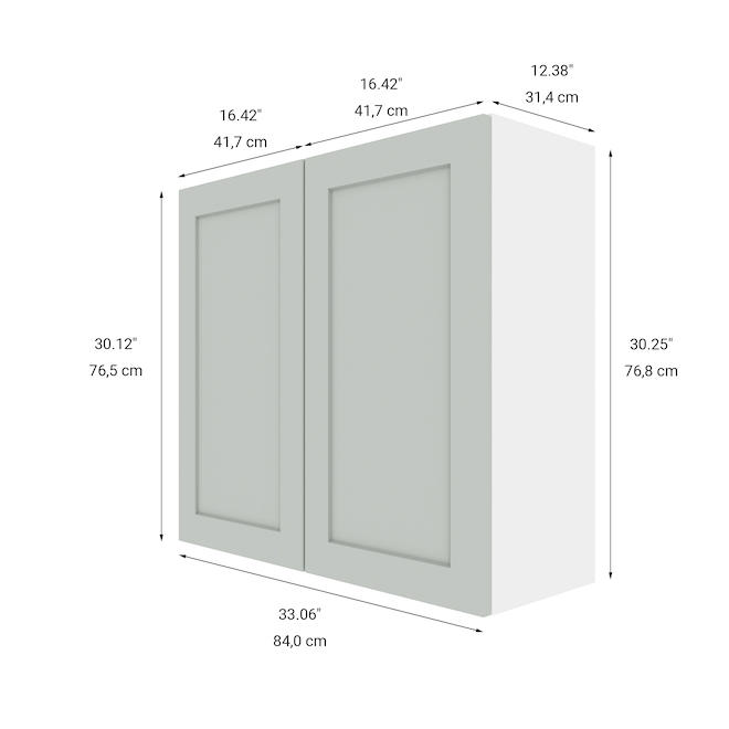 LANDON&CO ELITE Wall Cabinet - 33-in x 30-in - Gray