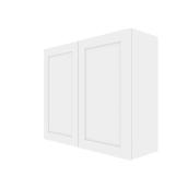 Eklipse Perle White Melamine 36-in 2-Door 2-Shelf Wall Cabinet