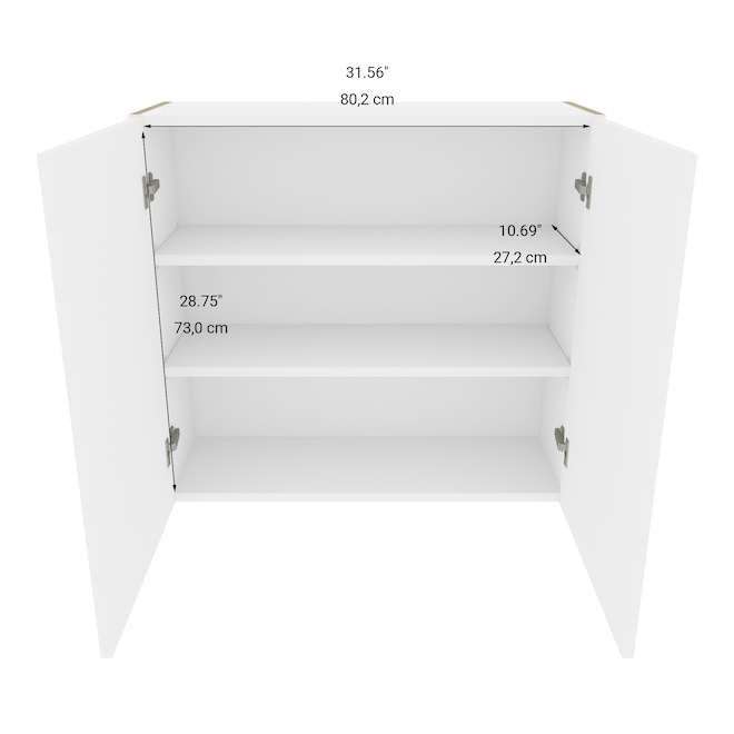 Eklipse Moonstone 33in White Melamine 2Door Kitchen Wall RDHG33BL RONA