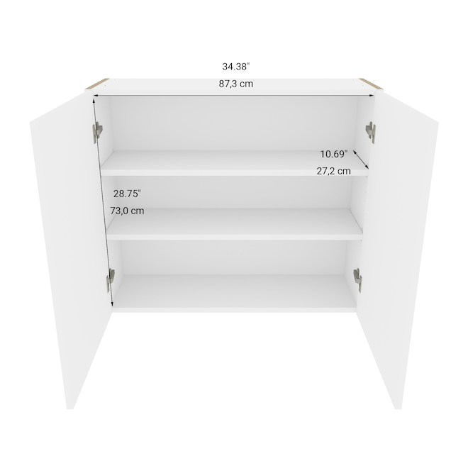 Eklipse Moonstone 36-In White Melamine 2-Door Wall Cabinet