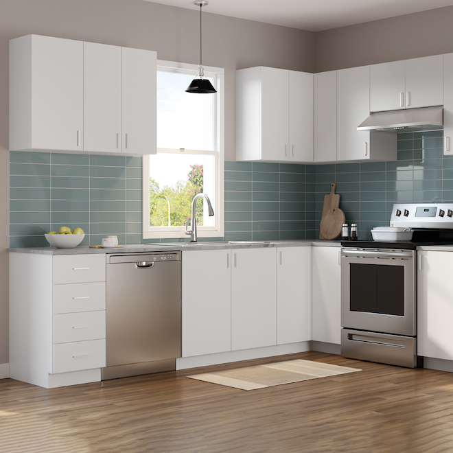 Eklipse Moonstone 30-in White Melamine 2-Drawer Base Cabinet RD-B2T30 ...