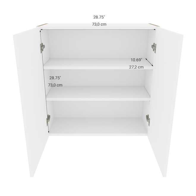 Armoire murale Moostone Eklipse 2 portes 2 tablettes 30 po blanc RD