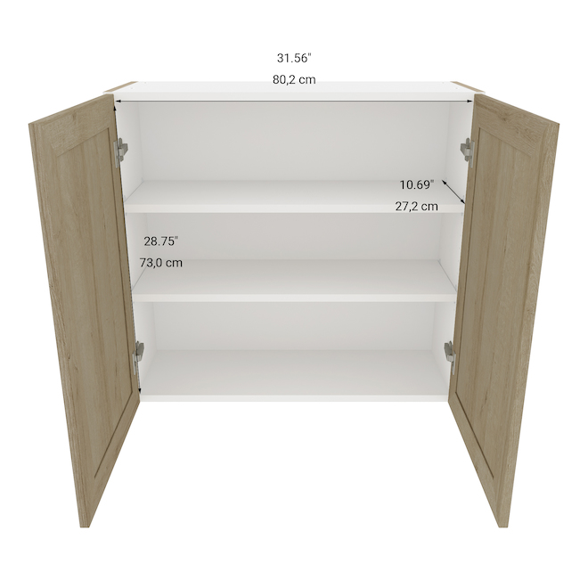 Eklipse Coral 33.06-in x 30.25-in x 12,38 po Particleboard 2-Door Kitchen Wall Cabinet