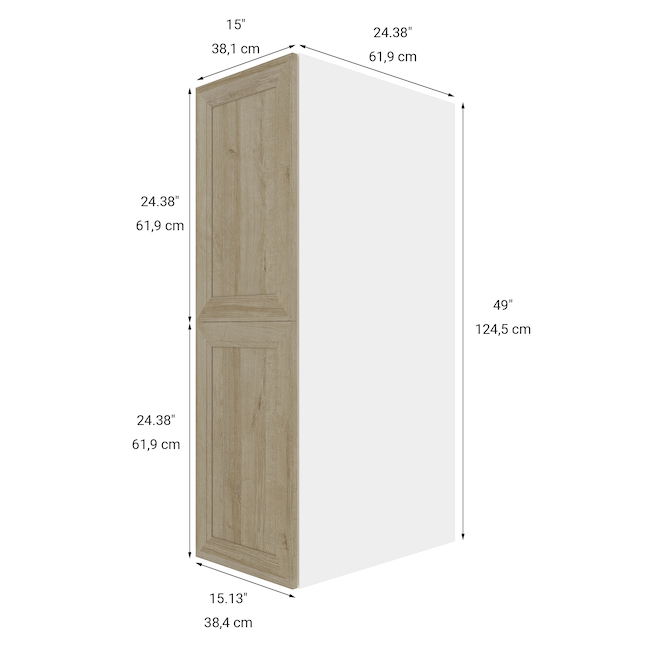 Armoire de gardemanger supérieure Eklipse Coral à 2 portes de 15,13 po