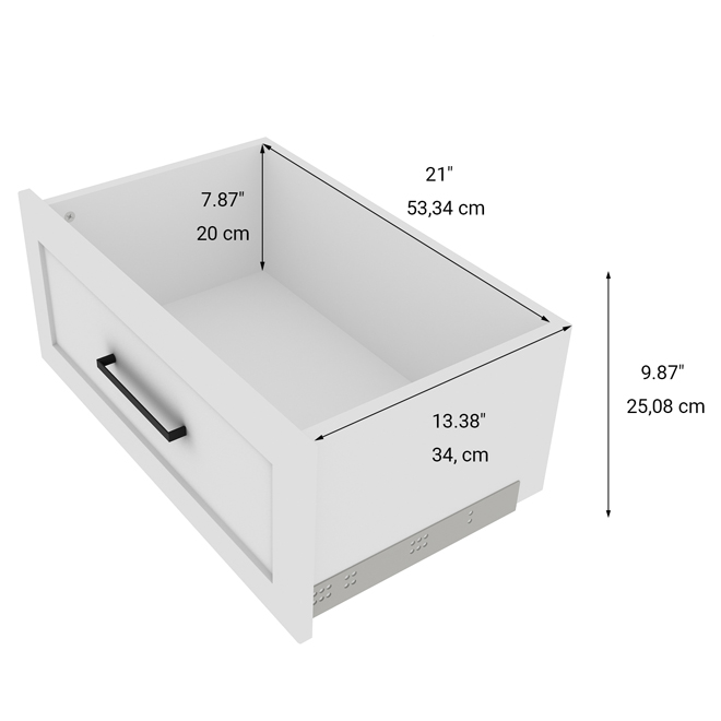 Tiroir EnSuite de EBSU 24 x 16 po bois composite blanc