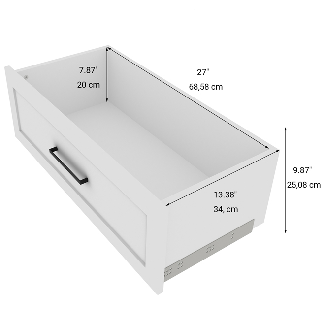 EBSU EnSuite Drwaer 30 x 16-in White Wood Composite