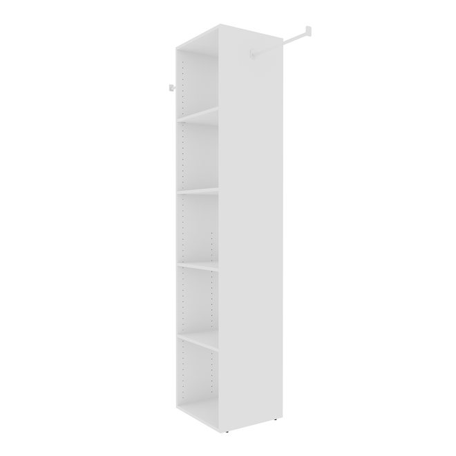 EBSU EnSuite Shelf and Rod Set 18 x 16-In White Wood Composite 6-Pack