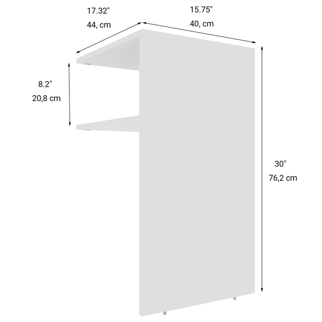 EBSU EnSuite Divider 18 x 16-in White Composite Wood