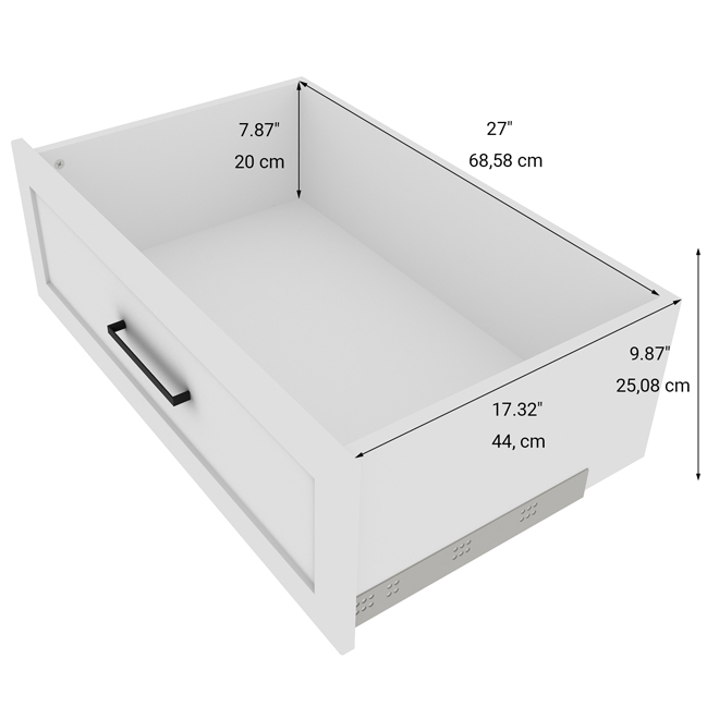 EBSU EnSuite Drawer 30 x 20-in White Composite Wood