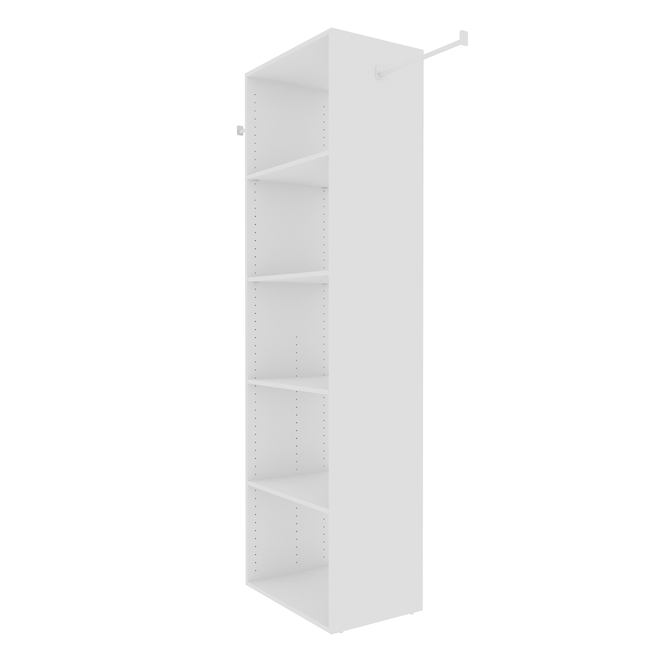 EBSU EnSuite Shelf and Rod Set 24 x 16-In White Wood Composite 6-Pack