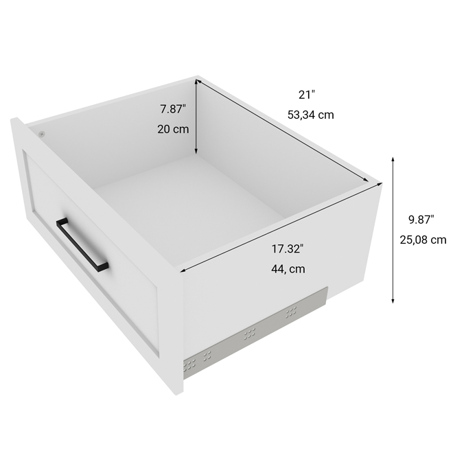 EBSU EnSuite Drawer 24 x 20-in White Composite Wood