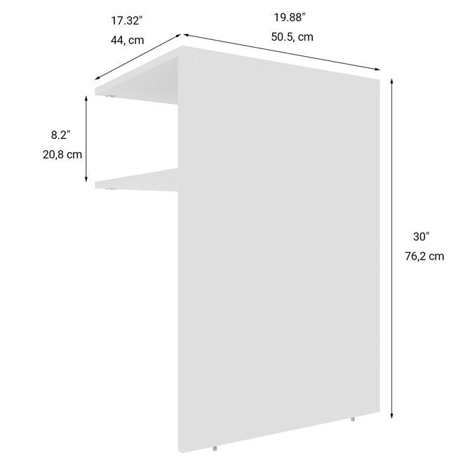 EBSU EnSuite Divider 18 x 20-in White Composite Wood