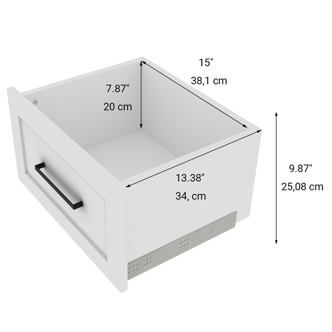 EBSU EnSuite Drawer 18 x 16-in White Composite Wood