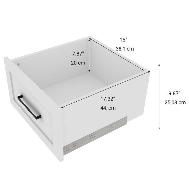 EBSU EnSuite Drawer 18 x 20-in White Composite Wood