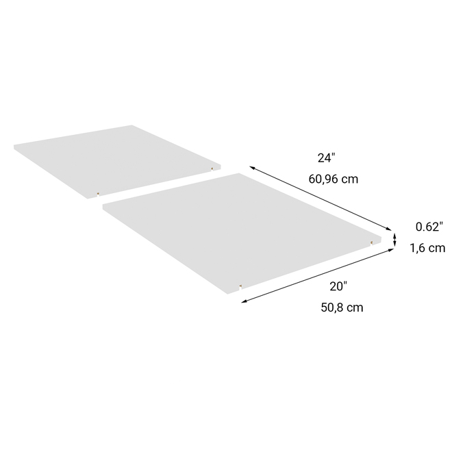 EBSU EnSuite Shelf Set 24 x 20-in White Composite Wood - 2 PC