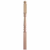 Colonial Elegance Pacific Newel Post - Oak - Natural Finish - 48-in H x 3 1/4-in W
