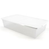 Tuff Store 35 L Clear and White Underbed Tote with Standard Snap Lid
