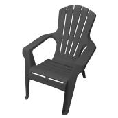 Chaise extérieure Adirondack de Gracious Living, grise, 37 po x 30 po x 35,5 po, résine