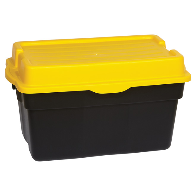 Gracious Living Heavy Duty Storage Bin 132l Black Yellow