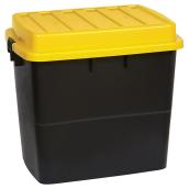 Boîte de rangement robuste sur roues, 210 l, noir/jaune