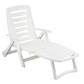 Chaise longue de patio réglable Gracious Living, Antigua, blanc